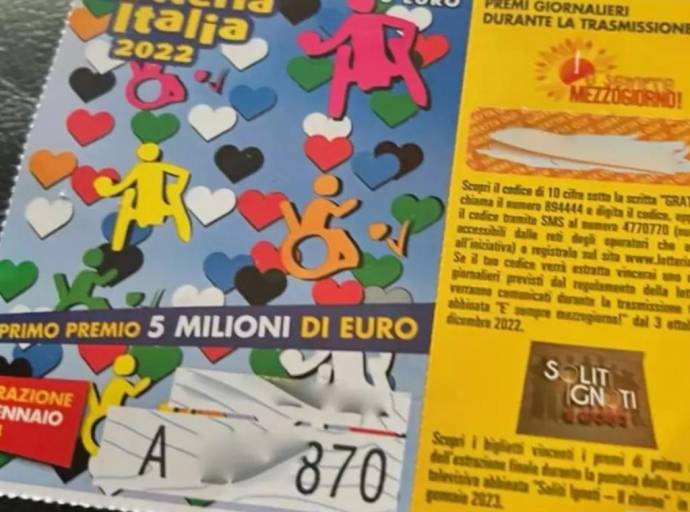 Sette premi da 20mila euro a Torino, 1 a Leini, 1 a Collegno e uno a San Mauro per la Lotteria Italia