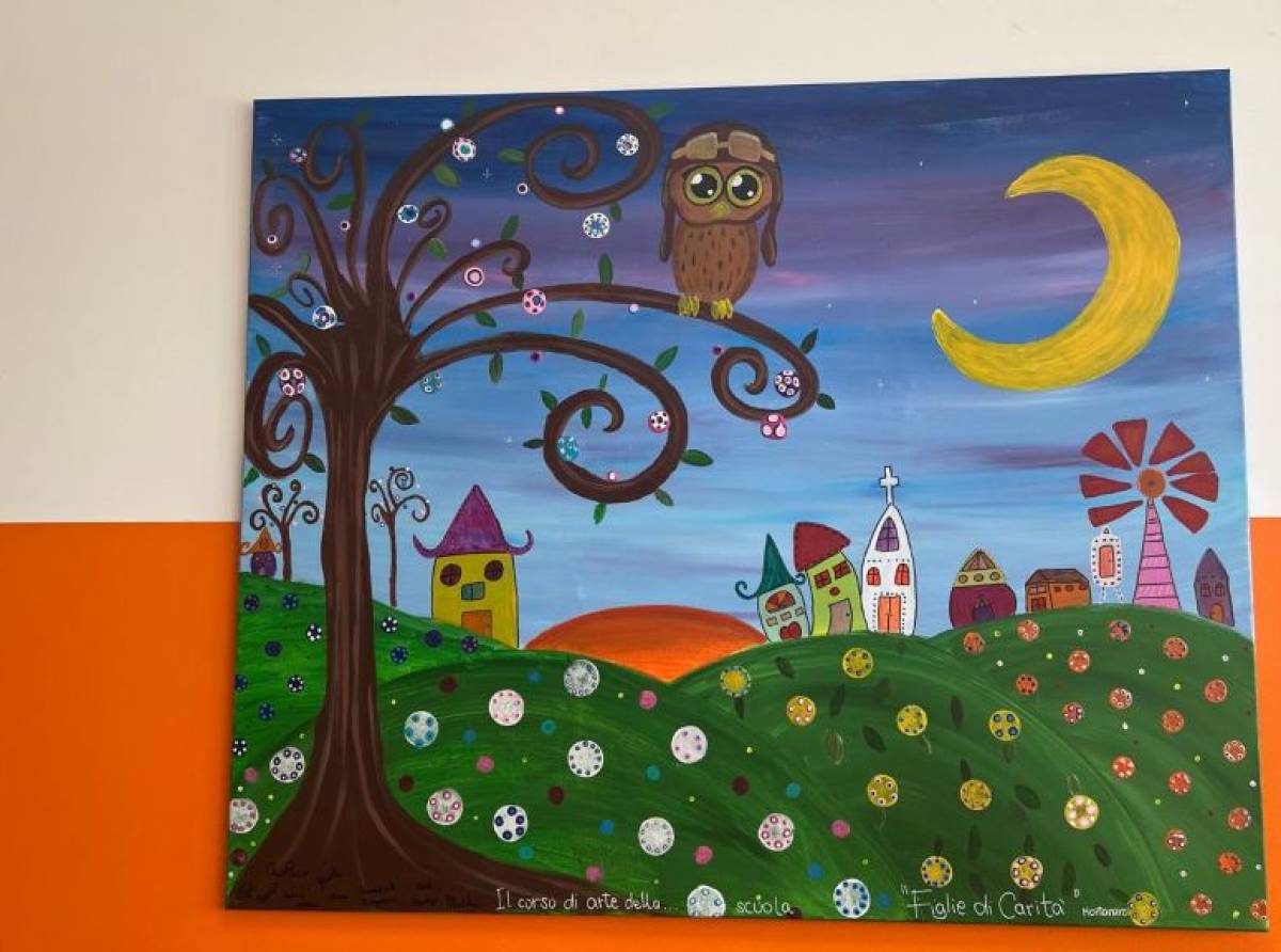 Un paesaggio alternativo e colorato. E' il dono dei bambini della scuola Figlie di Carità di Montanaro all'ospedale di Chivasso