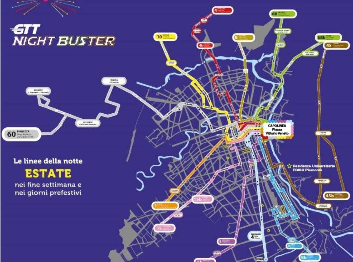 Torna fino a settembre il Night Buster Estivo per unire, in orario notturno, Torino a 29 Comuni