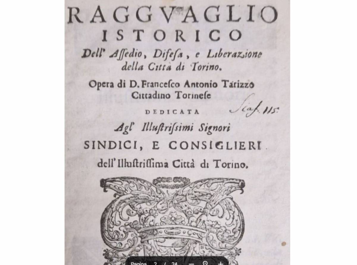 Antonio Francesco Tarizzo da Favria ed alcuni suoi brani nel ragguaglio istorico dell’assedio di Torino  dell’estate del 1706