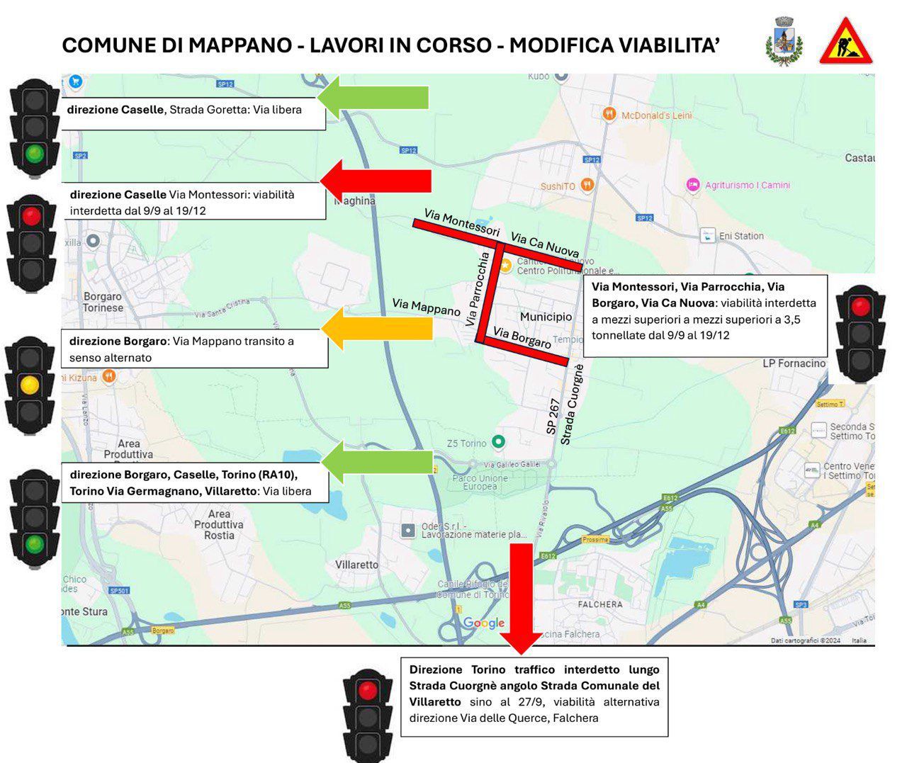 Mappano viabilità alternativa