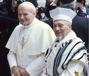 GPII 02 karol roma 13 aprile1986 papa con rabbino toaff alla sinagoga